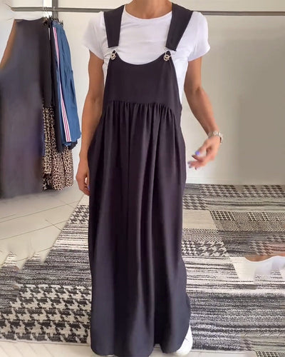 Lässiges einfarbiges trägerloses Kleid