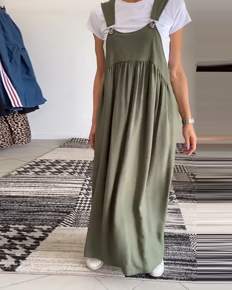Lässiges einfarbiges trägerloses Kleid