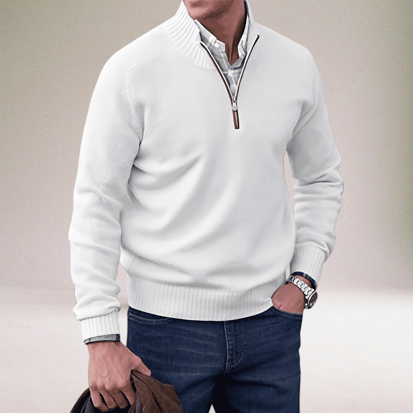 Mario™ | Der elegante Pullover mit Reißverschluss