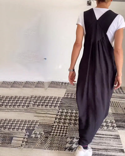 Lässiges einfarbiges trägerloses Kleid