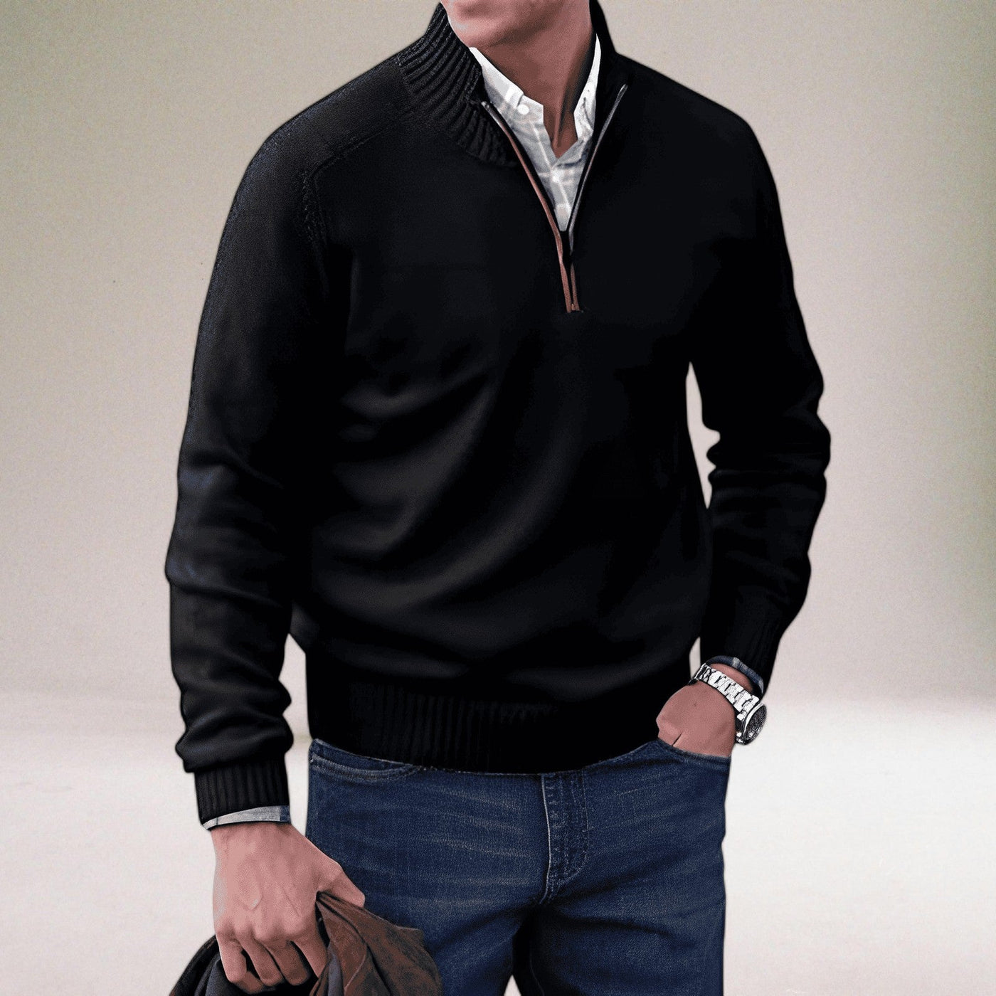 Mario™ | Der elegante Pullover mit Reißverschluss