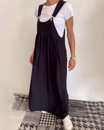 Lässiges einfarbiges trägerloses Kleid