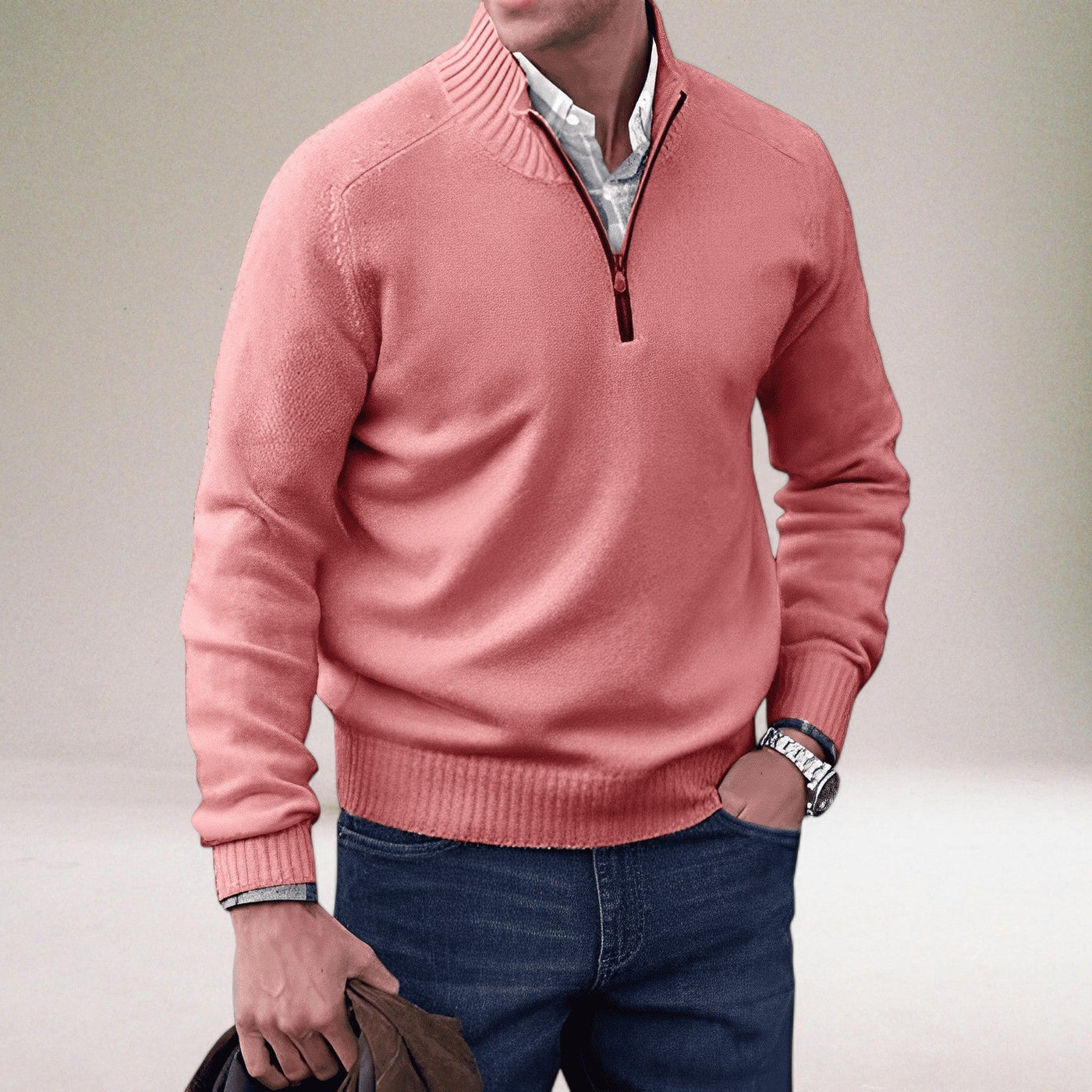 Mario™ | Der elegante Pullover mit Reißverschluss