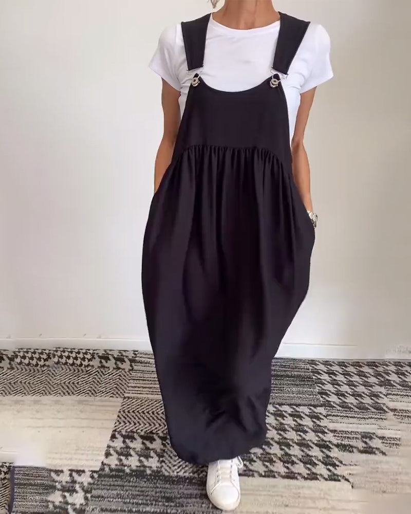 Lässiges einfarbiges trägerloses Kleid