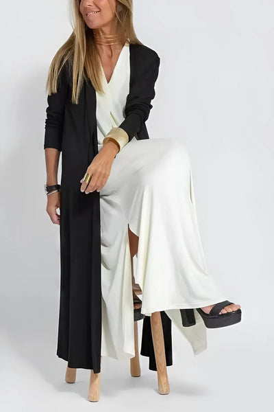 Elegantes langes Kleid + passende Strickjacke GIFT