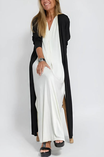 Elegantes langes Kleid + passende Strickjacke GIFT