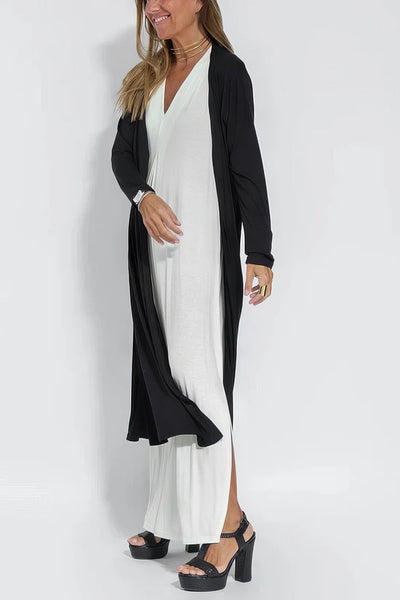 Elegantes langes Kleid + passende Strickjacke GIFT