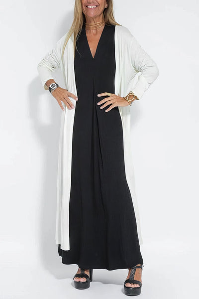 Elegantes langes Kleid + passende Strickjacke GIFT