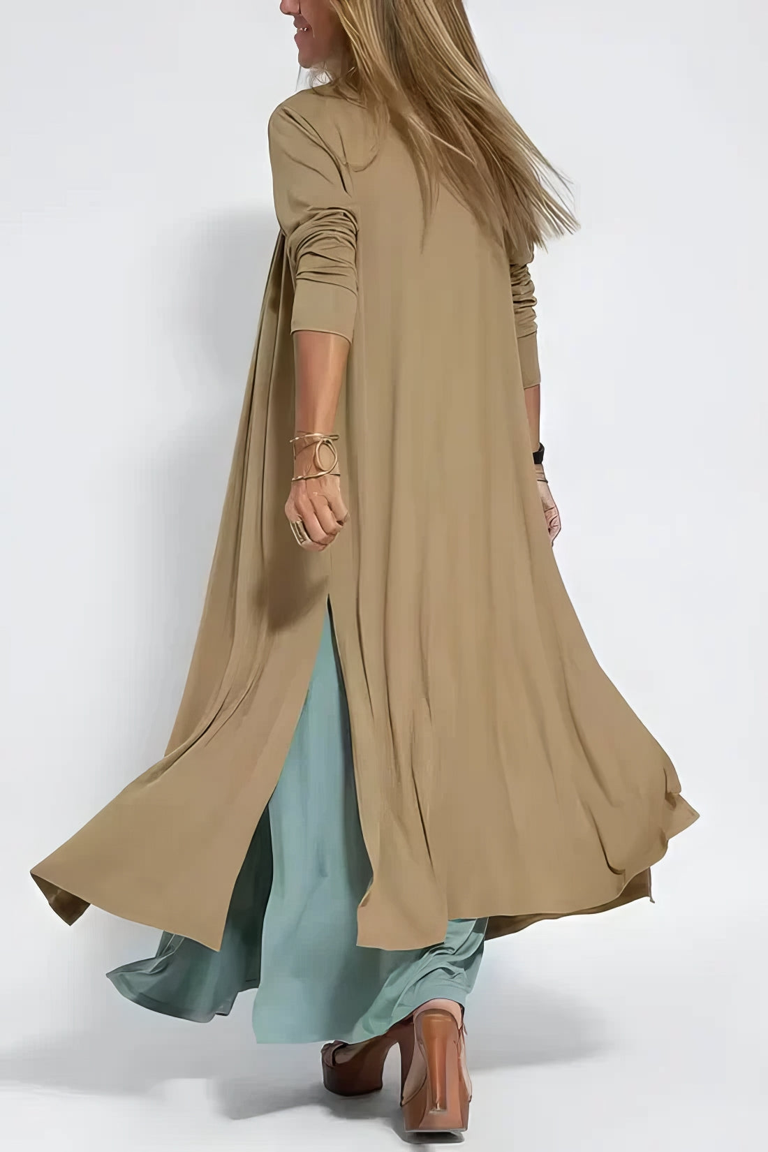 Elegantes langes Kleid + passende Strickjacke GIFT
