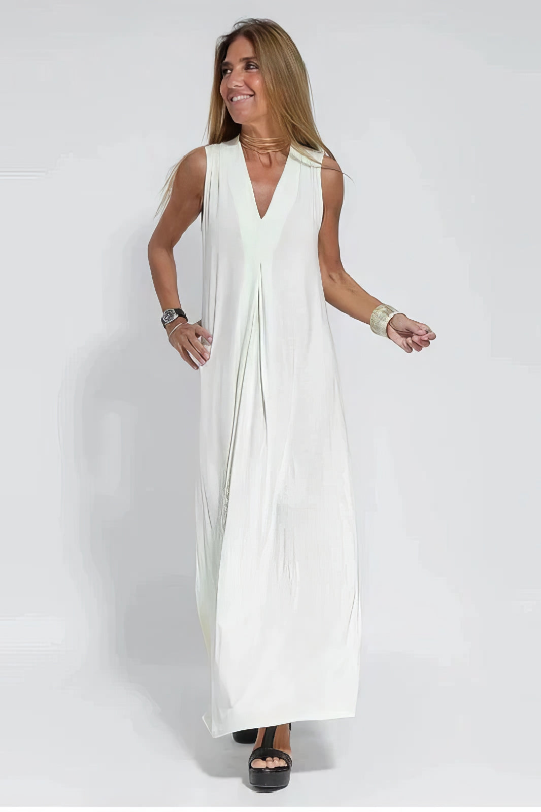 Elegantes langes Kleid + passende Strickjacke GIFT